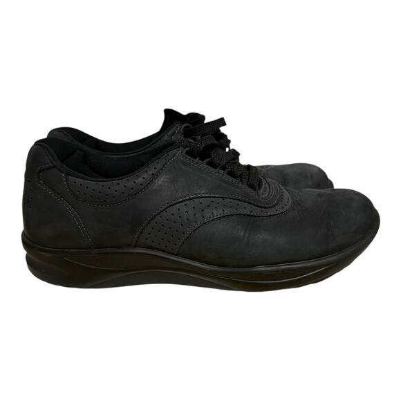 SAS Easy Walk Black Suede Lace Up Walking Shoes Women's Size 9M Orthopedic - Picture 1 of 8